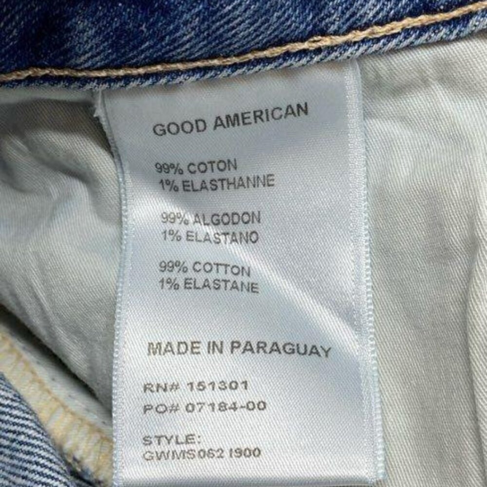 Good American Good Waist Mini Skirt Indigo900 Zip Close Light Wash Sz 4/27 - Picture 5 of 5